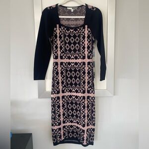 Tracy Reese knit dress in “Lace Placement” print